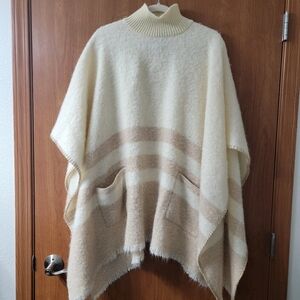 Lauren Ralph Lauren Pullover Poncho Cream/Beige OS